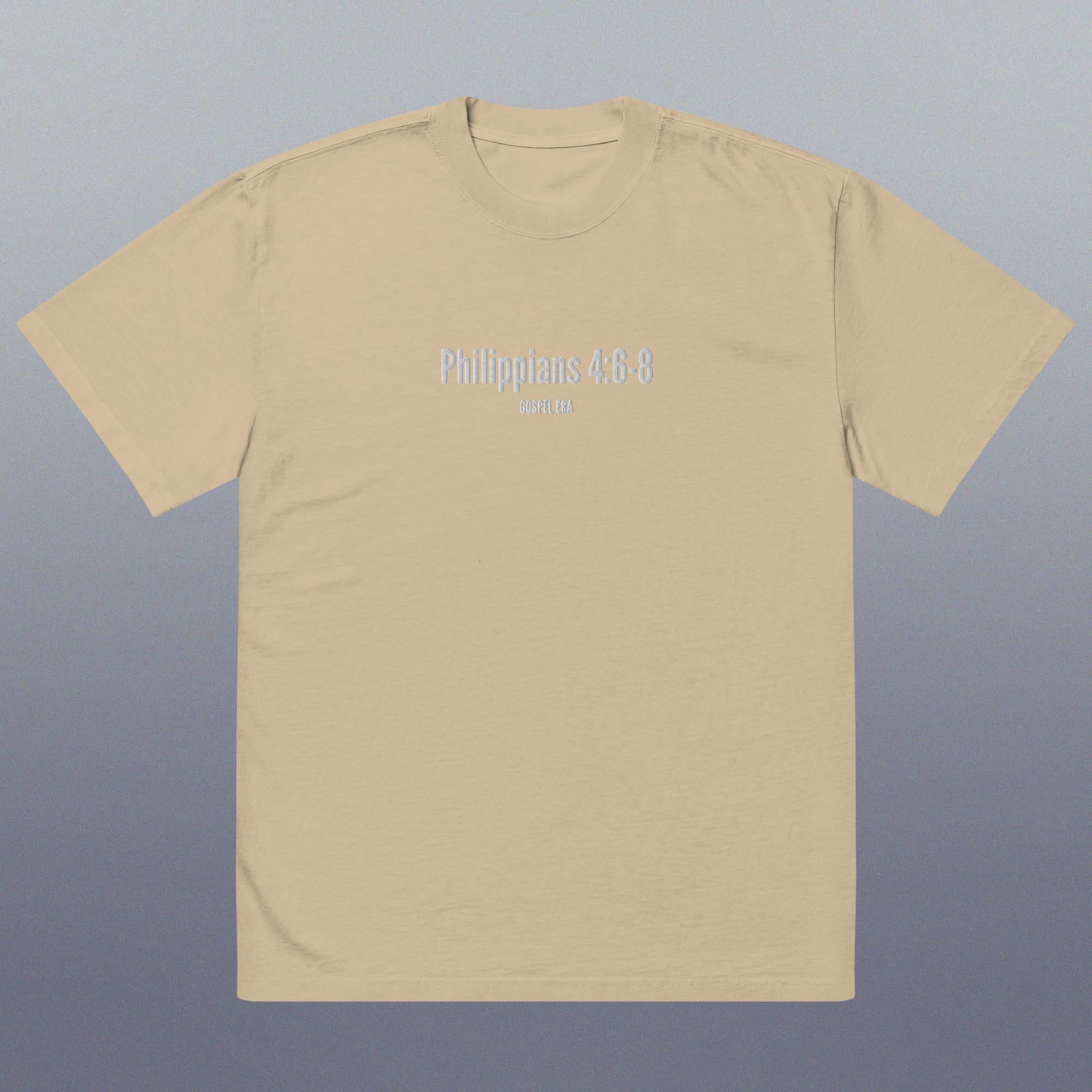 "Phillippians 4:6-8" Oversized Faded T-Shirt